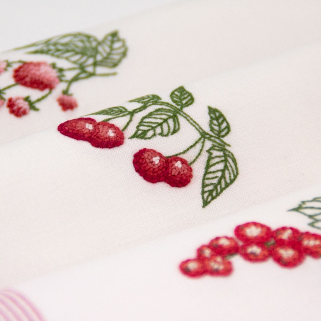 FRUITS ROUGES - Torchon de Cuisine en Lin