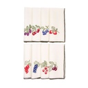 FRUITS ROUGES - 8 Serviettes de Table en Lin