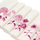 FLEURS KIKU - 6 Serviettes de Table en Lin