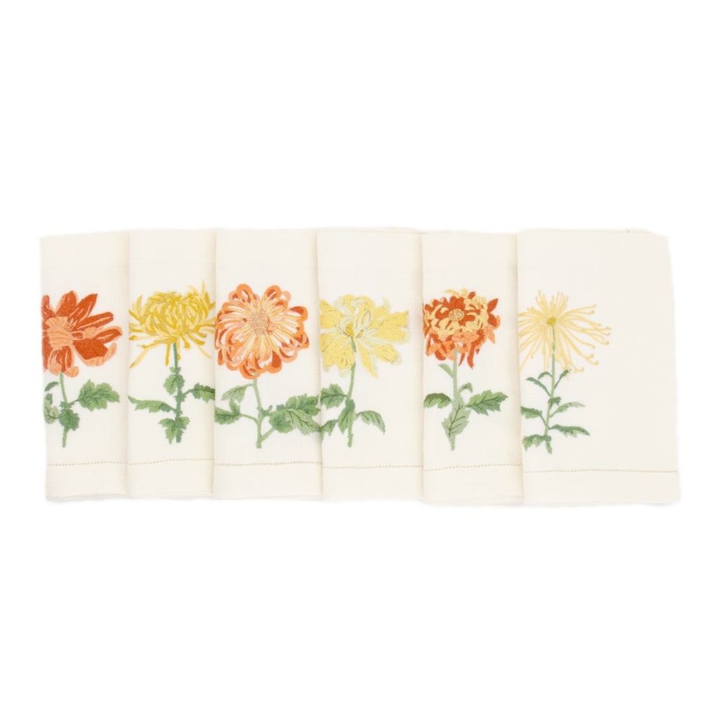 KIKU BLOEMEN- 6 Tafel Servetten
