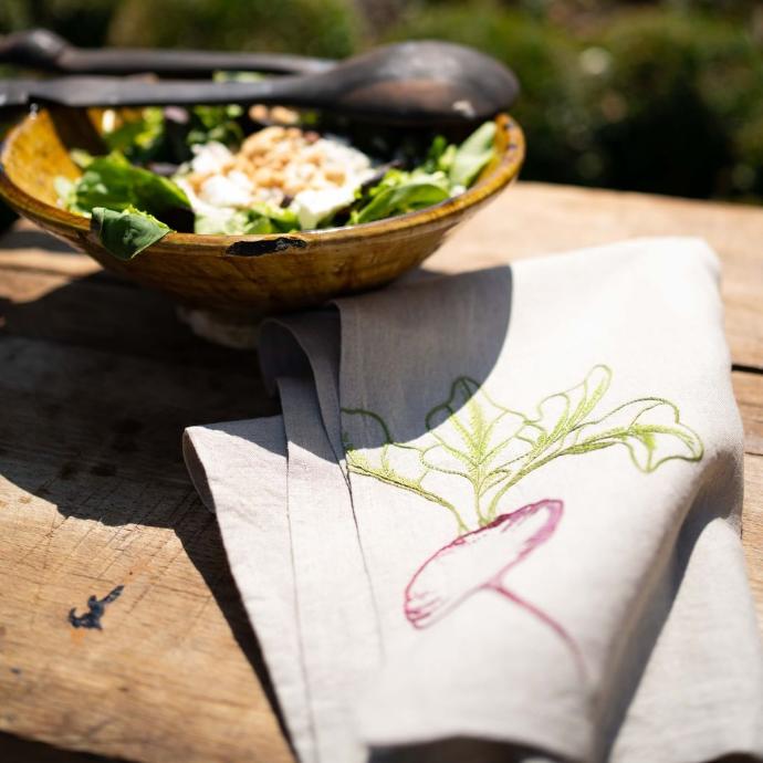 LÉGUMES - Torchon de Cuisine Navet en Lin