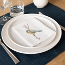 OISEAUX DU JARDIN - 6 Serviettes de Table en Lin