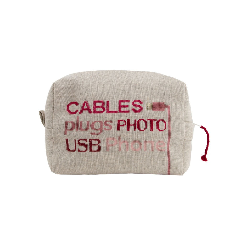 CABLES - Linen Medium Pouch