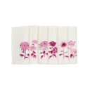 KIKU FLOWERS - 6 Linen Table Napkins