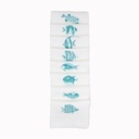 POISSONS FIJI- 8 Serviettes de Table en Lin