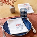 POISSONS & CORAUX ATOLL - 8 Serviettes de Table en Lin Blanc