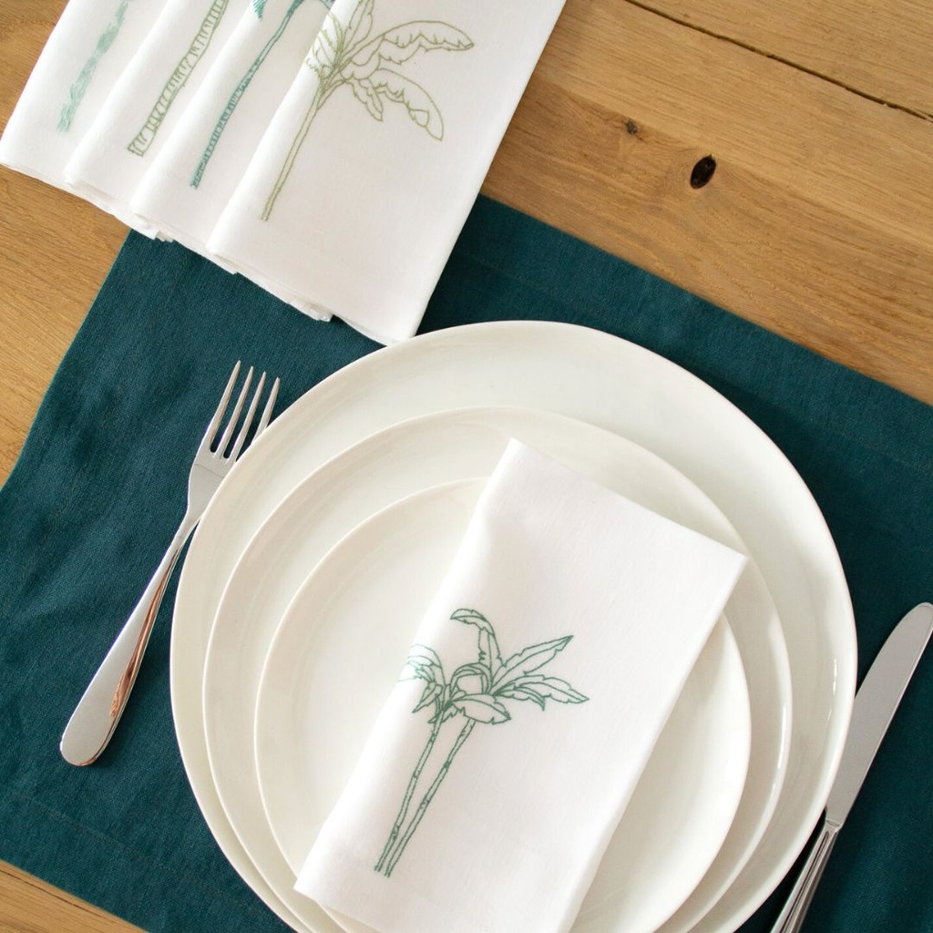 DAGMAR PALMS – Set of 8 Linen Napkins