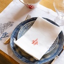 ATOLL FISH - 8 White Linen Napkins