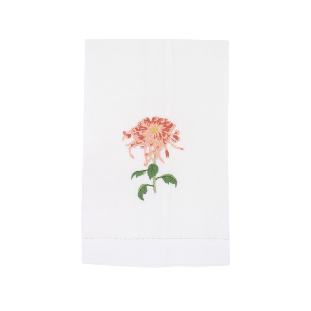 KIKU FLOWERS - Linen Guest Hand Towel