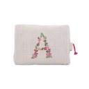 INITIALE FLEURIE - Trousse de Toilette Jumbo en Lin