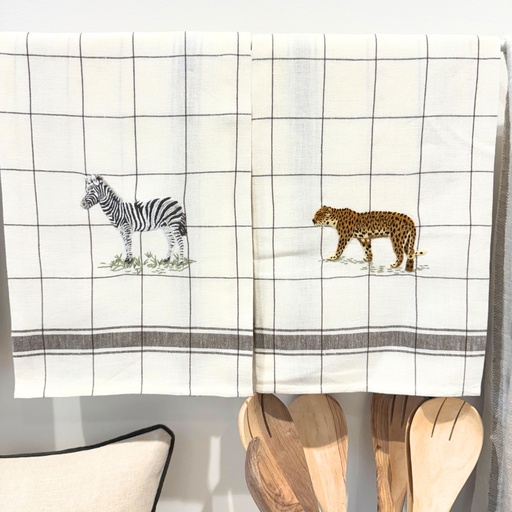 AFRICAN ANIMALS - Linen Kitchen Towel