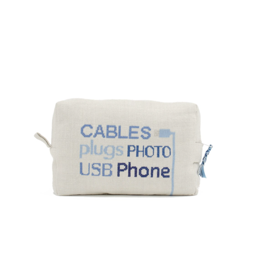 CABLES - Linen Medium Pouch