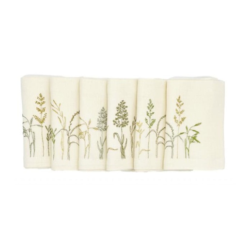 [SE4848GRAMGEIV] GRASSES - 6 Linen Table Napkins