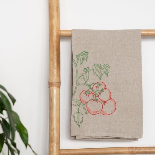 [TO7070LTOMREBF] VEGETABLES - Tomato Linen Kitchen Towel